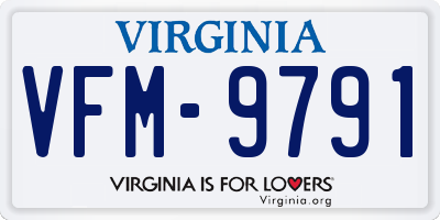 VA license plate VFM9791