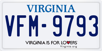 VA license plate VFM9793