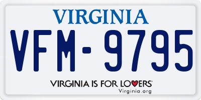VA license plate VFM9795