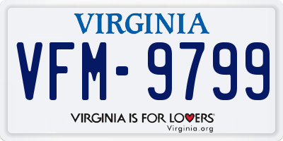 VA license plate VFM9799