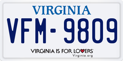 VA license plate VFM9809