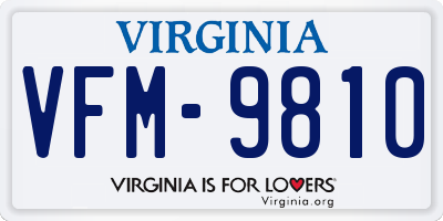 VA license plate VFM9810