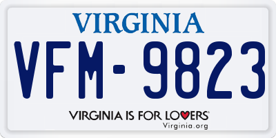VA license plate VFM9823