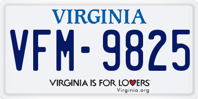 VA license plate VFM9825