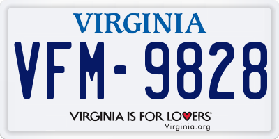 VA license plate VFM9828