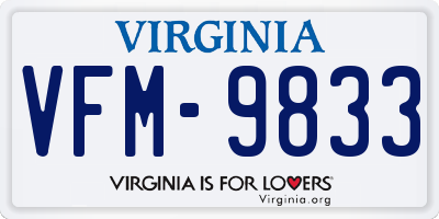 VA license plate VFM9833