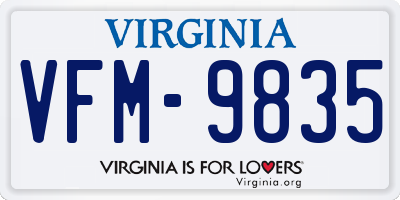 VA license plate VFM9835