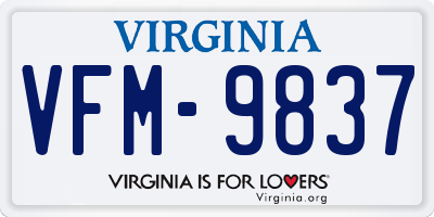VA license plate VFM9837