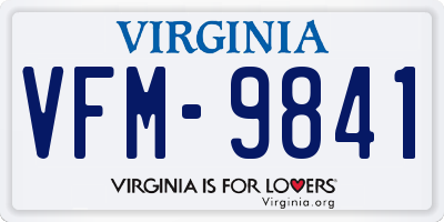 VA license plate VFM9841