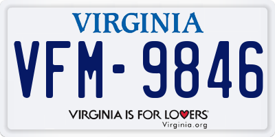 VA license plate VFM9846