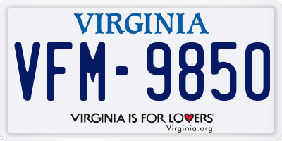 VA license plate VFM9850