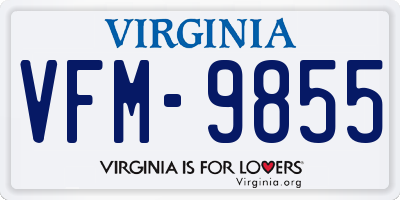 VA license plate VFM9855