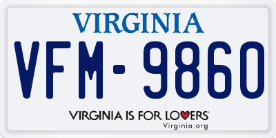 VA license plate VFM9860