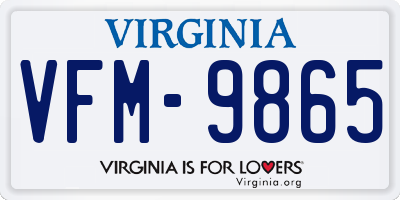 VA license plate VFM9865