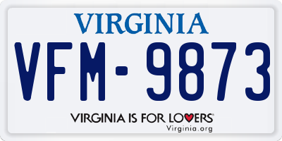 VA license plate VFM9873