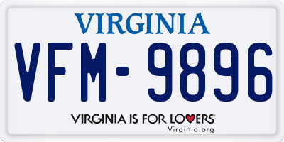 VA license plate VFM9896