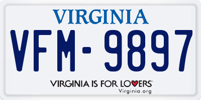 VA license plate VFM9897