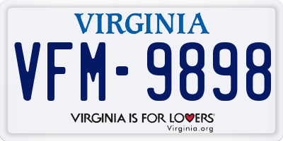 VA license plate VFM9898