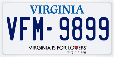 VA license plate VFM9899