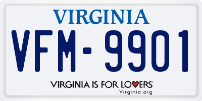 VA license plate VFM9901