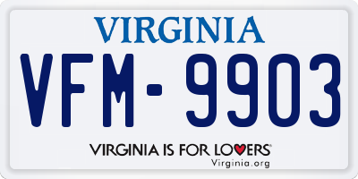 VA license plate VFM9903
