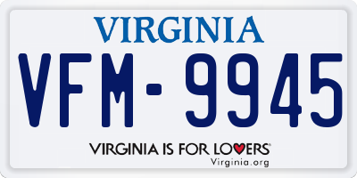 VA license plate VFM9945