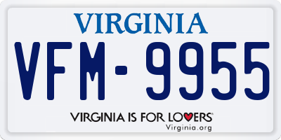 VA license plate VFM9955