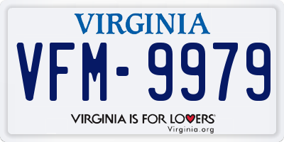 VA license plate VFM9979