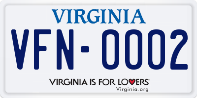 VA license plate VFN0002