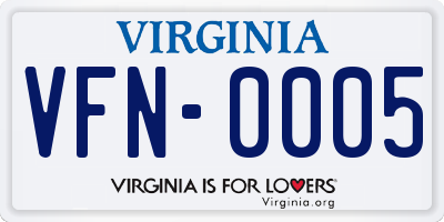VA license plate VFN0005