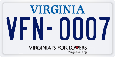 VA license plate VFN0007