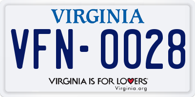 VA license plate VFN0028