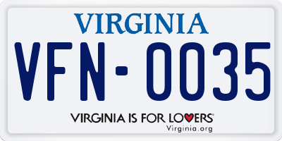 VA license plate VFN0035