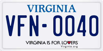 VA license plate VFN0040
