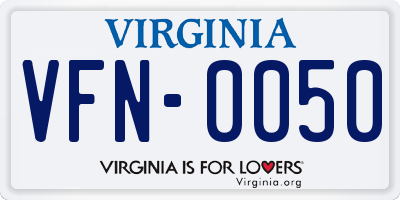 VA license plate VFN0050