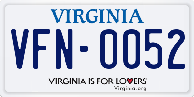 VA license plate VFN0052