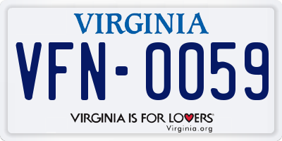 VA license plate VFN0059