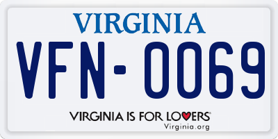 VA license plate VFN0069