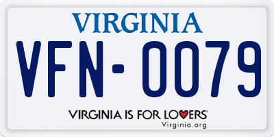 VA license plate VFN0079