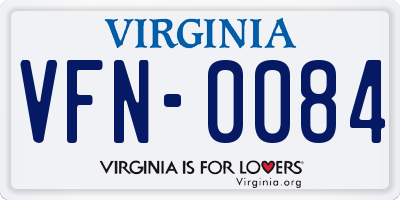 VA license plate VFN0084