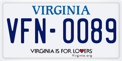 VA license plate VFN0089