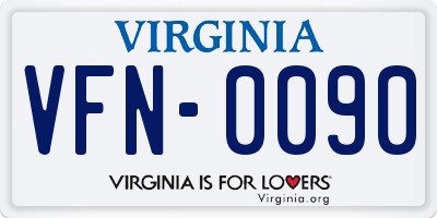 VA license plate VFN0090