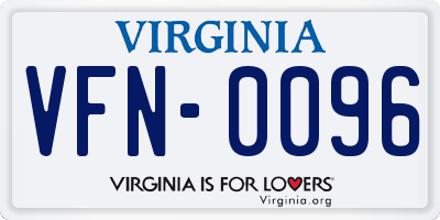 VA license plate VFN0096