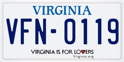 VA license plate VFN0119