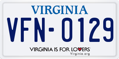 VA license plate VFN0129
