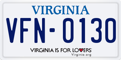VA license plate VFN0130