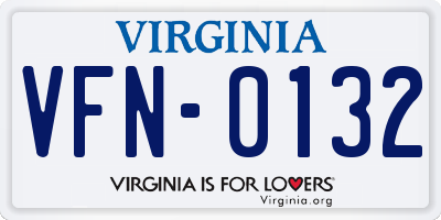 VA license plate VFN0132