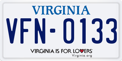VA license plate VFN0133