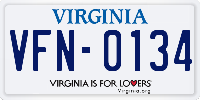 VA license plate VFN0134