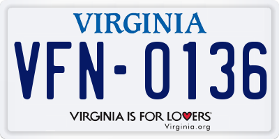 VA license plate VFN0136